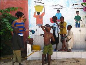 Hadiel disinfecting clothing of talibe children
