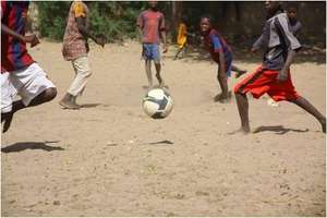 Happy talibes in a football match