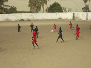 Soccer game between two talibe teams