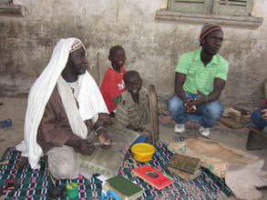 Issa with Marabout Seck and talibes in their daara
