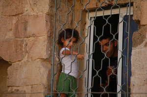 Through the barricades... in Nablus