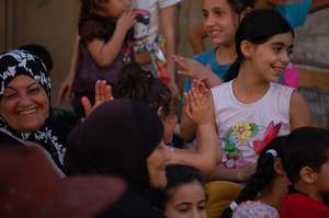 Audience members in Nablus