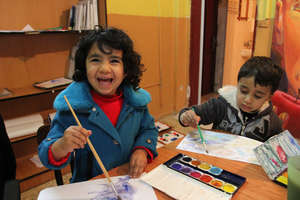 Children painting
