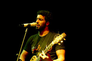 Ramy Essam performing at Playback event in Cairo