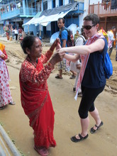 Melissa learning   cultural dance