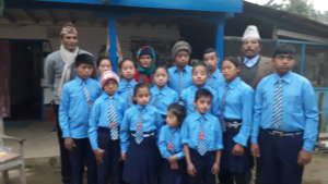 The kids with committee members