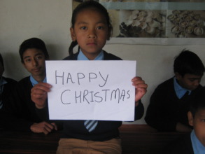 Kids expressing best wishes on   Christmas