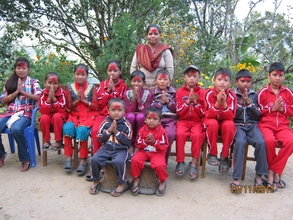 Children Celebrating Dashain festival.