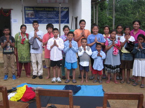 Nirina and her daughter from USA distributed cloth