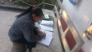 A girl preparing for her exam