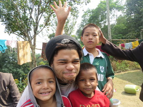 A volunter Jumokee Richards with the younger kids