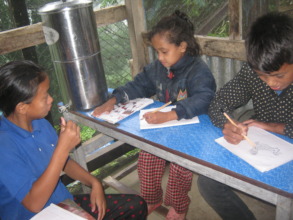 Deaf girls kids doing their homwework