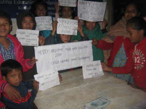 The kids express  best wishes on   Christmas day