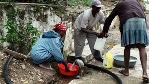 Collecting water during the well development