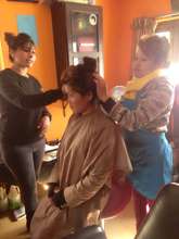 receiving beauty parlor training....