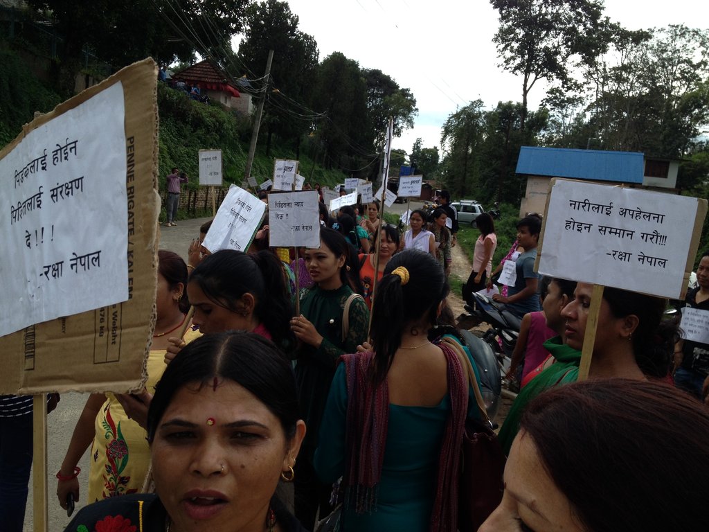 demonstrating and raising voice .....