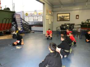 Young Marines in awe of Henry's amazing moves!