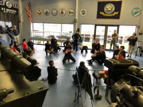 Young Marines learning hip hop and breakdancing