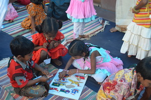 Children using the TLM