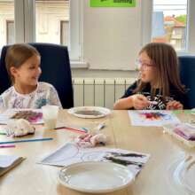 Children attending a creative workshop