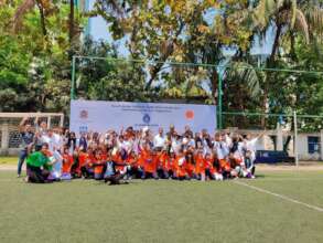 Students Participating in a Football Tournament