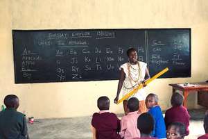 Inside the classroom at Loita Hills Academy, Kenya