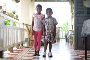 Sreynay with her older sister in 2016