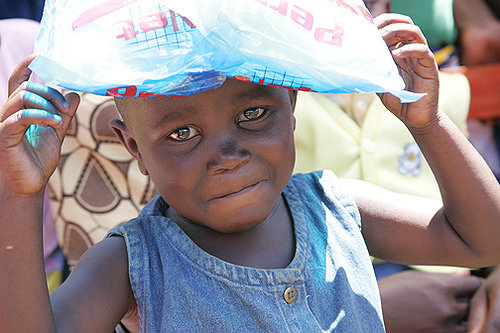 Child with his new bed net