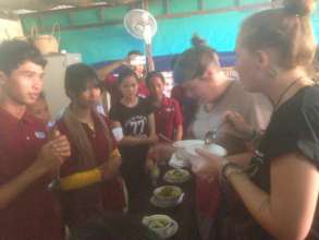 Cooking class-Testing their food