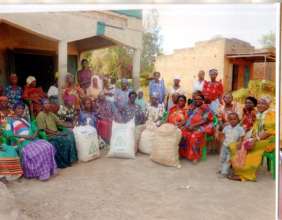 Bugiri Group with food supplies