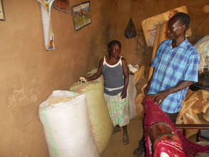 Margaret checking her maize