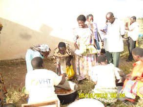 Members serving food