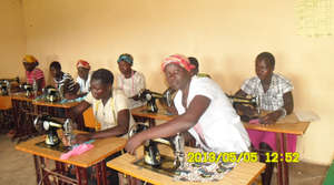 Young women at tailoring training