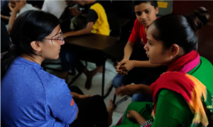 Volunteer mentoring session at Open School