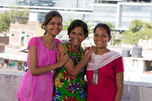 Saniya with her older sisters Hema and Nandini