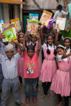 Distributing books to students
