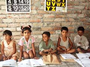Jibon, with friends at the Khulna Preschool