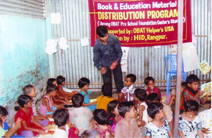 Supplies are distributed to the students