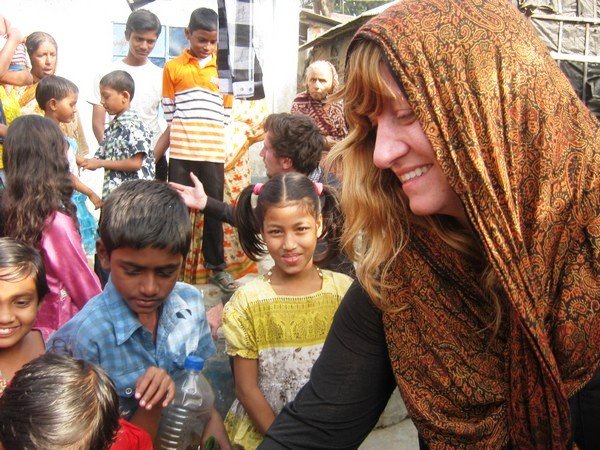 Katie Basbagill with Chittagong Preschool kids