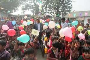 Celebrating with project manager, Sohail Khan