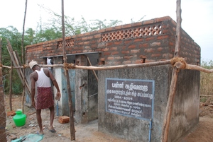 Renovation work of toilet at Chinna Venmani School