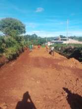Workers repairing the road