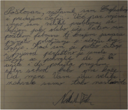 Teacher's note about student's improvement