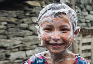 Sumina is getting squeaky clean and loving it!