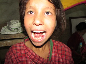 Sangita's tooth was removed by the health post