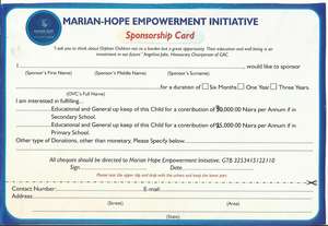 sponsorship card