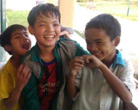 Children enjoying their summer time
