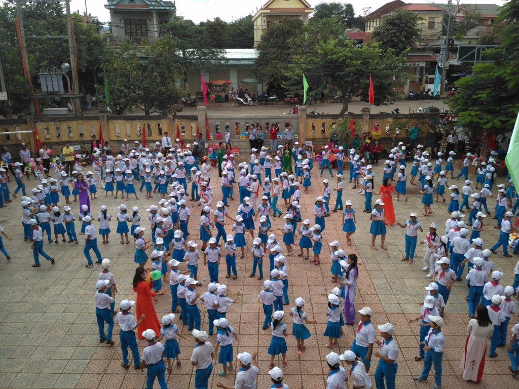 Students gathering for New School Year
