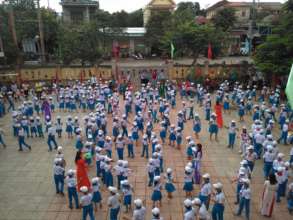 Students gathering for New School Year