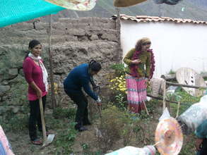 Families planting a tree in our school